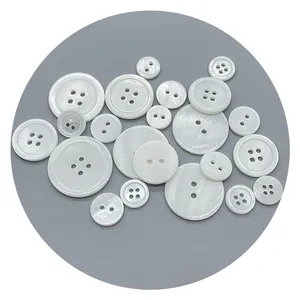 Customized Colors 4 Holes Natural Shell Button White MOP Mother Of Pearl Shell Buttons For Dress Shirt