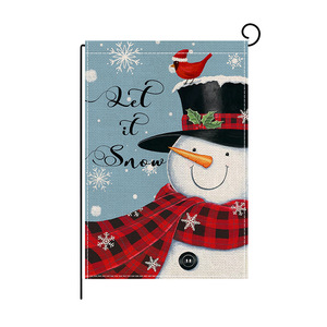Drapeau de jardin rectangulaire de Noël transfrontalier, Père Noël, en polyester, double couche, imprimé recto-verso, décoration de vacances pour l'extérieur - Product Image 5