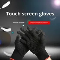 Vente directe d'usine, manchons de doigts anti-transpiration et antidérapants en cuivre/argent/fibre de carbone, tricot fin à 24 aiguilles, pour jeux sur Android et iPhone