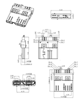 Montaje a horcajadas 10Pin Micro USB 3,0 B Tipo Conector macho para soldar
