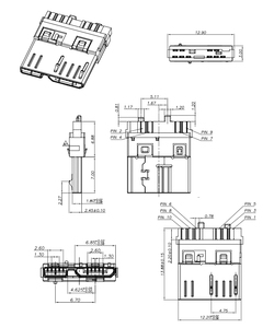 Straddle núi 10pin Micro USB 3.0 <span class=keywords><strong>B</strong></span> Loại Nam cắm nối cho hàn - Product Image 3