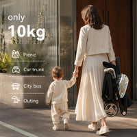 YOUBEI S-003L Poussette bébé en aluminium léger avec logo personnalisé - Poussette de voyage ultra-compacte pliable pour nouveau-né et tout-petit