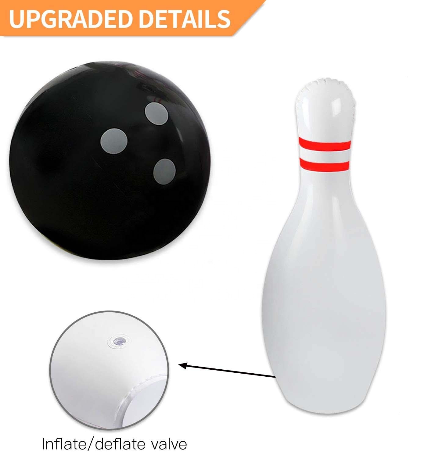 Ocean 5 Bowling Géant Gonflable – 6 Quilles 68,5 Cm + Boule 64 Cm – Pompe Et Patchs Inclus – Pour Jardin, Plage, Intérieur – Dès 2 Ans