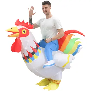 Adulte enfants coq poule Cosplay gonflable Costume Animal Anime robe costumes carnaval Halloween fête Costumes pour homme femme