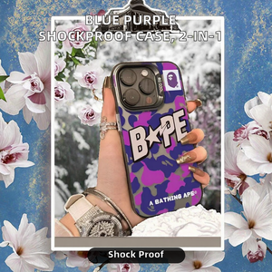 <span class=keywords><strong>Coque</strong></span> antichoc Morelife bleu violet mate en PC+TPU pour <span class=keywords><strong>iPhone</strong></span> 17 16 15 14 13 12 <span class=keywords><strong>11</strong></span>, design IMD 2-en-1, style Ins - Product Image 2