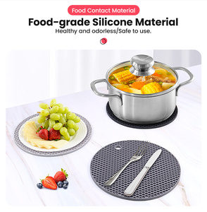 Food Grade Silicone Trivet Mat Heat Resistant Hot Pad Non Slip Pot Holder <b>for</b> Kitchen Counter Dining <b>Table</b> - Product Image 5