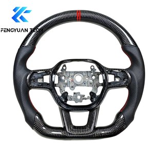 Volante Deportivo de Fibra de Carbono Forjado con LED Estilo Blanco para <span class=keywords><strong>Honda</strong></span> Accord Sport EX EX-L LX <span class=keywords><strong>Touring</strong></span> CV1 CV2, Interior 2018-2022 - Product Image 5
