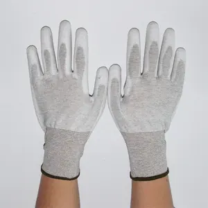 Suncend PU paume enduit nylon + doublure en fibre de carbone gants de travail en caoutchouc guantes