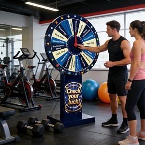 Accesorios para Puesto de Carnaval, <span class=keywords><strong>Rueda</strong></span> <span class=keywords><strong>Giratoria</strong></span> Eléctrica para Sorteo de Lotería, <span class=keywords><strong>Rueda</strong></span> de la Fortuna Digital con Luces - Product Image 4