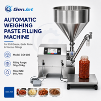 Machine de remplissage automatique de pâtes avec pesage 50g-30kg, remplisseuse de sauces à pompe à vis avec trémie pour produits à base de pâtes de piment, d'ail et de viande