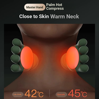 Oreiller de massage du cou sans fil avec doigts en silicone souple, airbag et tête vibrante pour une relaxation profonde