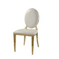 Chaise de salle à manger moderne et décontractée en acier inoxydable, coussin souple, dossier durable pour l'extérieur, salon, mariage, appartement