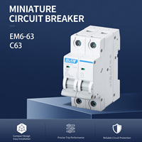 EAST - Interruptor Automático Miniatura Serie MCB 6kA 10A-63A 1P/2P AC230/400V para Uso Doméstico e Industrial EM6, Gran Venta