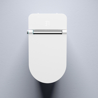 WC intelligent monobloc en céramique à capteur de pied automatique, à poser au sol, avec télécommande, S-Trap/P-Trap