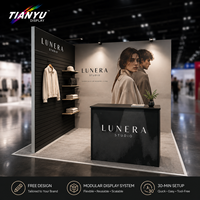Stand d'exposition modulaire TIANYU, structure en aluminium avec graphismes en tissu pour les salons professionnels et les projets de vente au détail