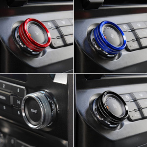 Bouton de climatisation de voiture en alliage d'aluminium rouge bleu argent noir pour Ford F 150 Raptor 2016 2020 Garniture de console centrale - Product Image 1