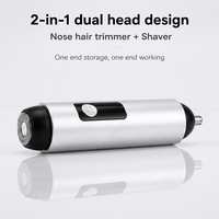 PRITECH 2-in-1 Nasenhaartrimmer Professioneller Elektrischer Ohr- und Nasenhaartrimmer Gesichtsrasierer mit LED-Anzeige Männer-Pflegeset