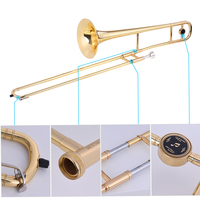 Professional Alto Bb Slide Trombone Gold Lacquer Brass Instruments