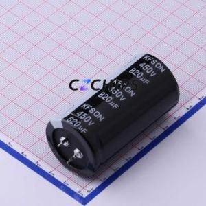 ตัวเก็บประจุอิเล็กโทรไลต์อะลูมิเนียมแบบ Snap-in รุ่น KN821M45035*65A ชนิด Through-hole (THT) ขนาด D35xL65 มม. 820uF 20% 450V ขา 10 มม. - Product Image 1