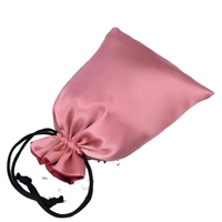 Petit sac promotionnel en satin de soie avec fermeture à glissière 30x40cm et 20x30cm Logo personnalisé pour pochette d'emballage de perruque de stockage de bijoux