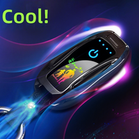 Briquet à double arc populaire pour voiture de sport avec capteur tactile, affichage de puissance sur écran LED, rechargeable, en métal, à impulsion