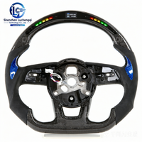 Volant en fibre de carbone et cuir avec cornes de diable pour Audi S3 S4 S5 RS3 RS4 RS5