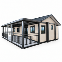 Maison conteneur pliable moderne, maison conteneur de luxe avec véranda couverte pour espace commercial