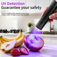Mini lampe torche UV portable, 3 tailles disponibles, en alliage d'aluminium, détecteur UV 365nm pour l'hygiène des hôtels et l'inspection du jade