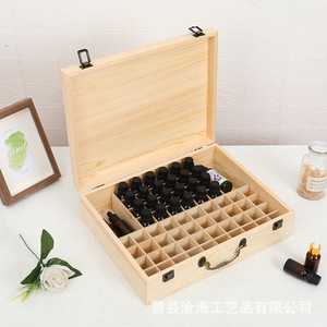 Boîte de rangement rectangulaire personnalisée en bois massif pour huiles essentielles et huiles de coco, conteneur alimentaire à 80 compartiments pour <span class=keywords><strong>produits</strong></span> <span class=keywords><strong>doTERRA</strong></span> - Product Image 4