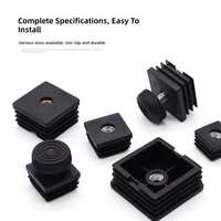 Square Chair Leg Floor Protector, Furniture Leg Protectors, Plastic Plugs Square Tubing End Cap with M8 Thread