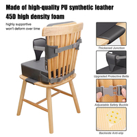 Siège rehausseur pour bébé portable en PU imperméable, sangles réglables, antidérapant, siège de chaise de cuisine, siège rehausseur pour tout-petit pour table à manger
