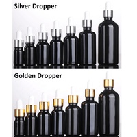 Flacon compte-gouttes en verre noir 5ml 10ml 15ml 20ml 30ml 50ml 100ml pour huile essentielle, flacon sérum en verre violet foncé pour soins de la peau avec pompe