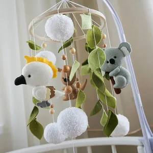 Cuna móvil de fieltro de animales australianos para bebé, decoración para guardería