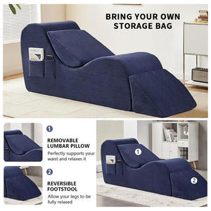 เก้าอี้โยคะปรับเอนนอนตามหลักสรีรศาสตร์สำหรับใช้ในบ้าน พร้อมช่องเก็บของด้านข้าง หมอนรองหลังสำหรับยืดกล้ามเนื้อ ผ่อนคลาย และออกกำลังกาย ขายส่งจากโรงงาน - Product Image 3