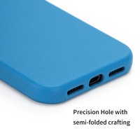 Étui de téléphone en cuir de vache véritable bleu rétro de qualité supérieure, fait main, pour iPhone 17 Pro Max 15 Pro Max