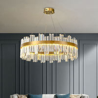 Lustre en cristal LED, lampe suspendue, luminaire moderne simple, blanc chaud, installation facile pour la maison, utilisation dans les restaurants