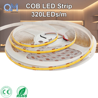 Iluminación LED COB para Gabinetes de Cocina, Tira LED COB Delgada de 8 mm, 3000K Blanco Cálido, Brillo Uniforme