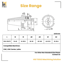Porte-fraises à fraiser planaire CNC DAT40 DAT50 FMB Combi Shell Mill Arbor 7/24 Taper pour têtes de fraises indexables de haute précision