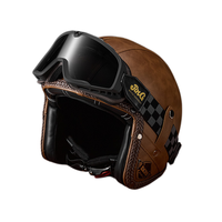 Casque de moto ABS 3/4 unisexe au design rétro avec système de déverrouillage rapide, incluant des lunettes pour la conduite de moto et de scooter électrique