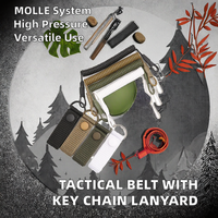 Ceinture tactique multifonctionnelle pour l'extérieur Chaîne de taille anti-perte Porte-clés élastique à ressort Boucle d'alpinisme Accessoires de chasse