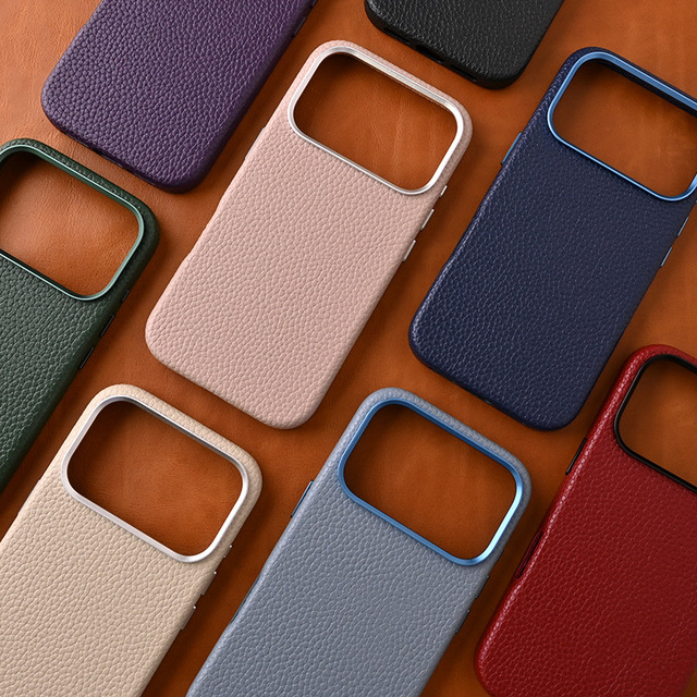High-Grade PU Lychee Texture Anti-Drop Phone Case for iPhone 17 Pro Max Full Protection Mobile Cover