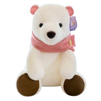 Peluche d'ours polaire de haute qualité personnalisée en coton PP avec écharpe pour enfants