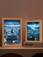 Led Light Up Peinture Cadre Lampe De Table 3d Bois Dessin Animé Anime Photo Cadre Boîte Nouveauté Veilleuse Décor À La Maison Nouveauté Cadeau