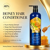 Après-shampoing à l'extrait de miel, nourrissant en profondeur, réparateur, anti-frisottis, lissant pour cheveux secs, abîmés, crépus et colorés