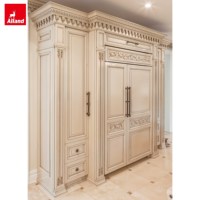 Alland Quincaillerie traditionnelle teintée et sculptée à la main complète Mobilier haut de gamme Design de luxe Armoire de cuisine classique française