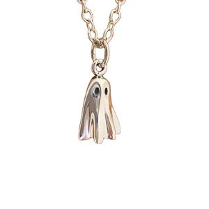 Pequeño <span class=keywords><strong>fantasma</strong></span> colgante collar 3D gótico Halloween Spooks brujas espíritu Ghoul espíritu alma espectro regalo para <span class=keywords><strong>novia</strong></span> en caja - Product Image 1
