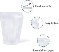 Refermable Ziplock Doypack Stand up Pouch Sac d'emballage alimentaire en plastique transparent avec fermeture éclair