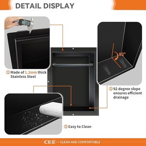 Gömme mat siyah duvar niş duş oturma odası depolama rafları duvar eklemek için paslanmaz çelik - Product Image 5