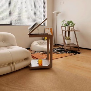 Toptan Modern <span class=keywords><strong>C</strong></span> Şekilli Ahşap Sehpa, Ev Oturma Odası Mobilyaları için Ayarlanabilir Döner Tekerleğiyle Kanepe Yan Sehpası - Product Image 6