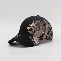 Gorra de béisbol con visera nueva de estilo chino al por mayor, sombrero de béisbol con estampado de dragón, deportes al aire libre, logotipo impreso, envío directo
